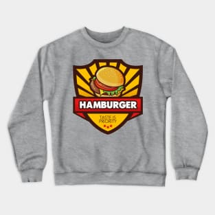 Cool Hamburger Emblem Style Crewneck Sweatshirt